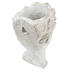 Bloempot Hoofd 11x17 cm Grijs Steen
