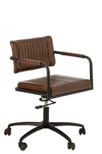 J-Line Bureaustoel - leer - bruin