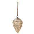 Kerstbal 13 cm Wit Glas Kerstboomversiering