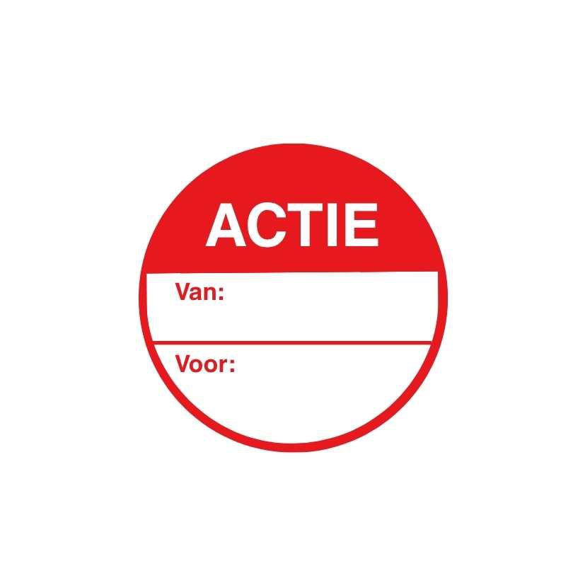 Etiketten Actie Van Voor – 25mm – rood – 500 stuks