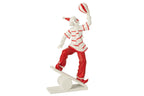 J-Line figuur Clown Koorddanser - polyresin - rood/wit