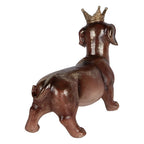 Decoratie Beeld Hond Teckel 35x14x28 cm Bruin Kunststof