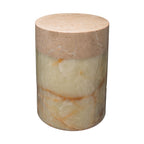 Accenttafel Beige Marmeren blad en lichtgroene onyx