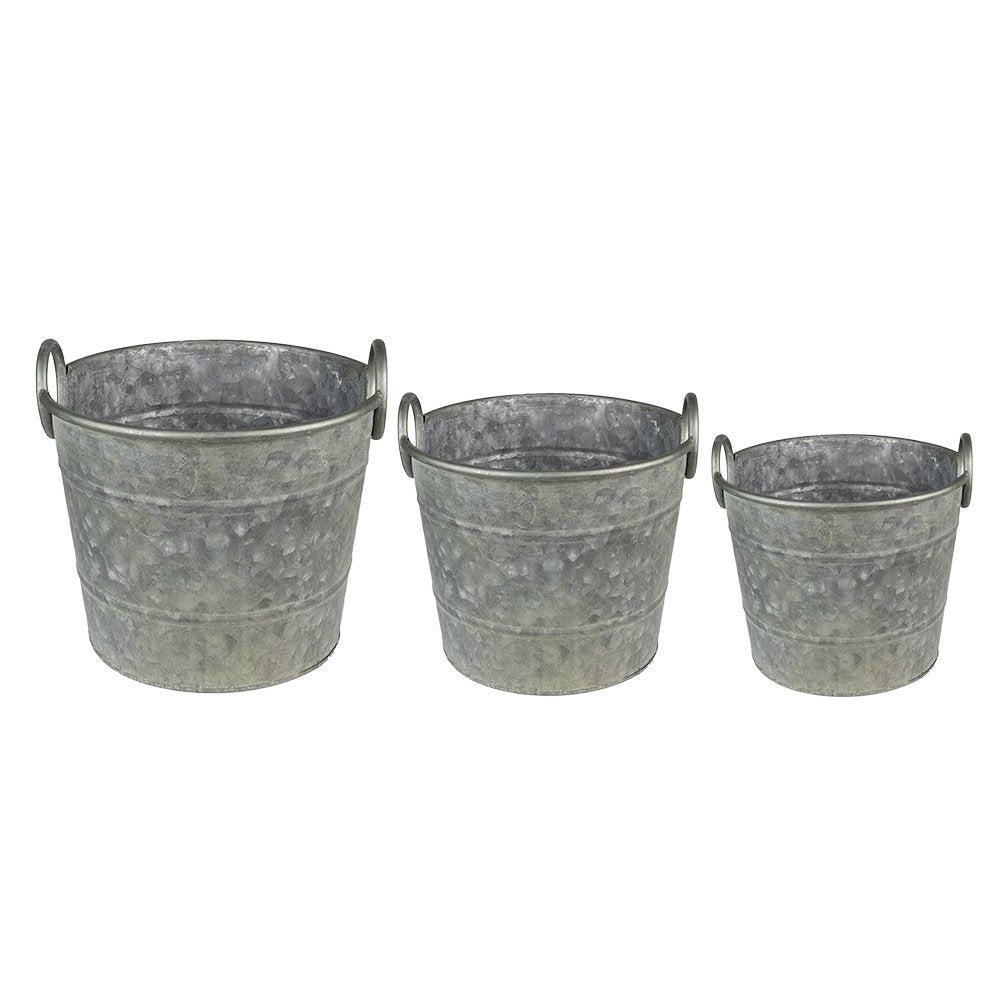 Planthouder Ø 32x25 cm Grijs Groen Metaal Bloempot
