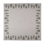 Tafelkleed 150x150 cm Beige Groen Katoen Dennenbomen