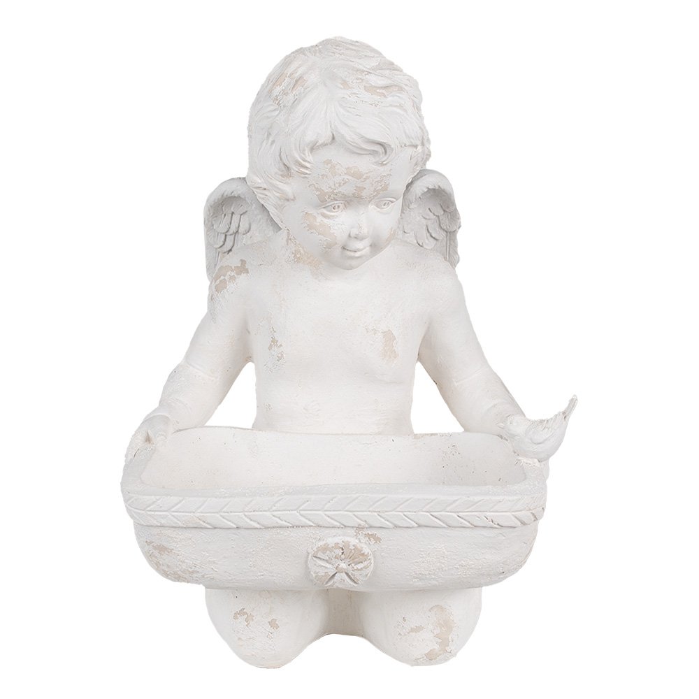 Decoratie Beeld Engel 36x39x51 cm Wit Magnesium (MGO)