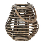 Windlicht Ø 23x23 cm Bruin Hout Kaarsenhouder