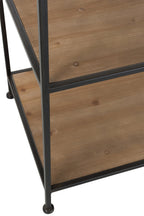 J-Line Textiel Rek Metaal/Hout Zwart