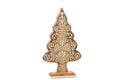 J-Line decoratie Peperkoek Dennenboom - polyresin - beige/wit - L