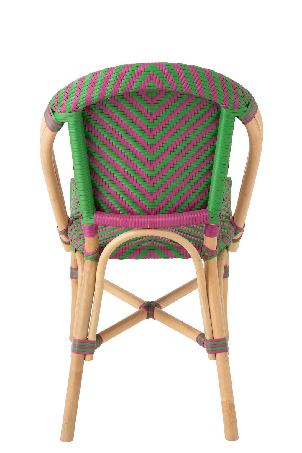 J-Line stoel Ego - riet - roze/groen