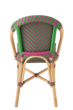J-Line stoel Ego - riet - roze/groen