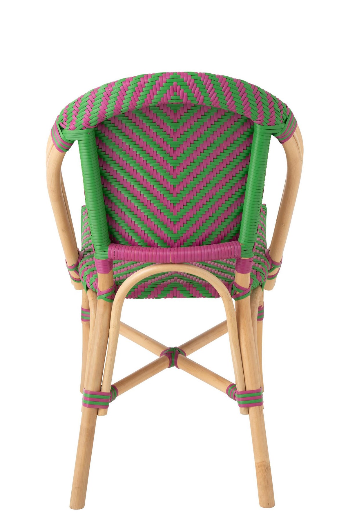 J-Line stoel Ego - riet - roze/groen