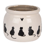 Bloempot Ø 12x10 cm Beige Keramiek Katten