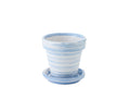 J-Line bloempot - keramiek - blauw/wit - S