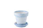 J-Line bloempot - keramiek - blauw/wit - S