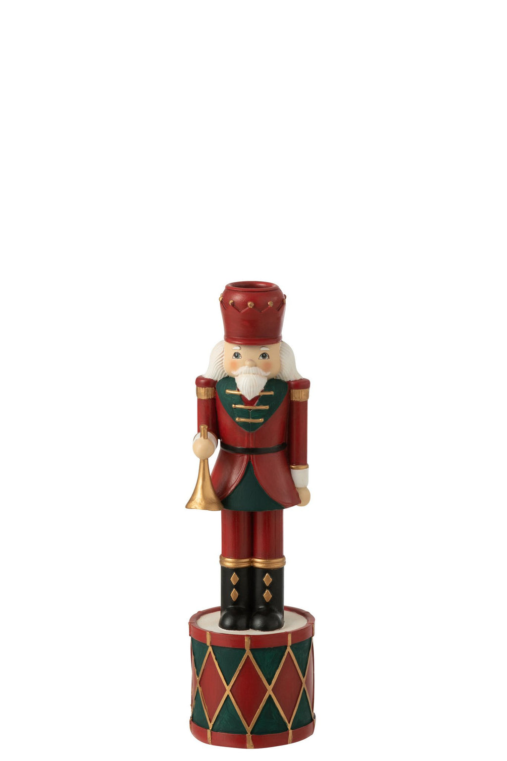 J-Line kaarshouder Notenkraker - resine - rood/groen - small