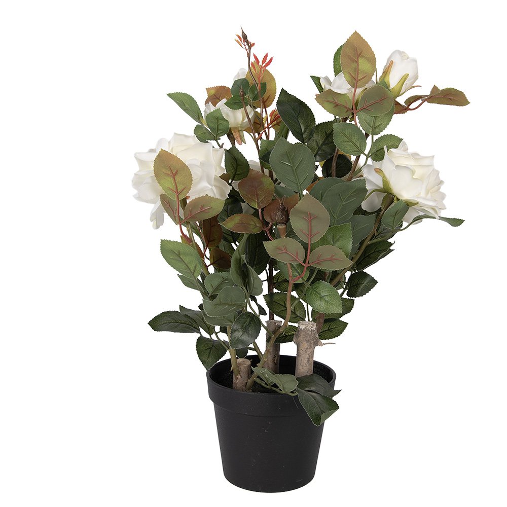 Kunstplant Roos 20x20x55 cm Wit Kunststof