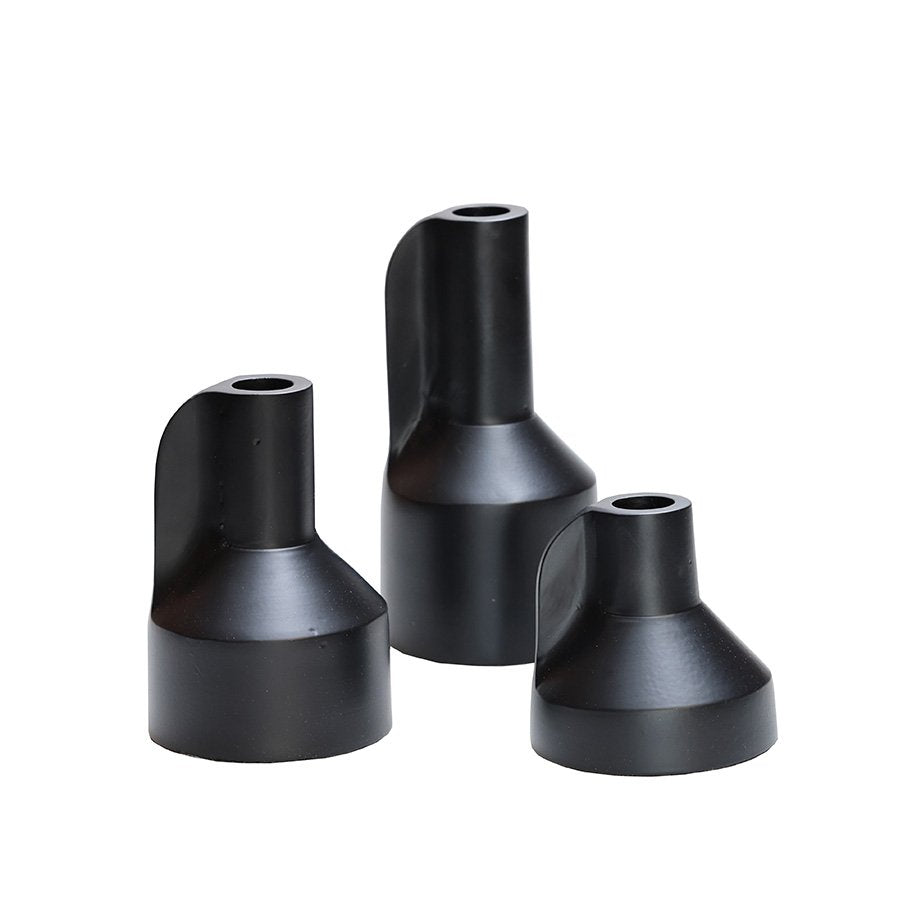 Kaarshouder - Alota black Ø9 x H17/13/9 cm - set van 3