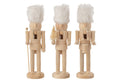 J-Line Doos Van 3 Notenkrakers Hout/Bont Naturel/Wit