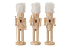 J-Line Doos Van 3 Notenkrakers Hout/Bont Naturel/Wit