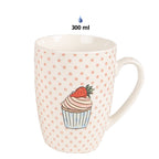 Mok Set van 4 300 ml Roze Porselein
