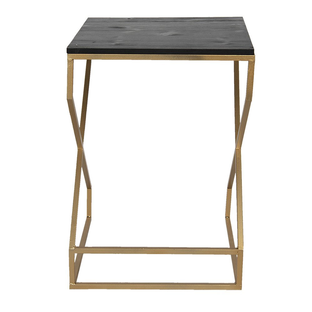 Bijzettafel 40x40x55 cm Goudtligig ijzer plantentafel