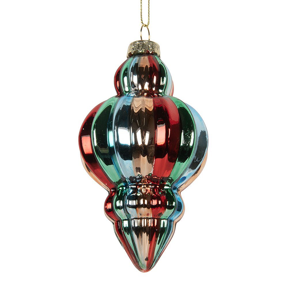 Kerstbal Ø 7x12 cm Meerkleurig Glas