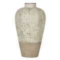 Vaas Ø 24x38 cm Beige Groen Keramiek Bloemen