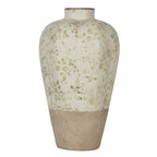 Vaas Ø 24x38 cm Beige Groen Keramiek Bloemen