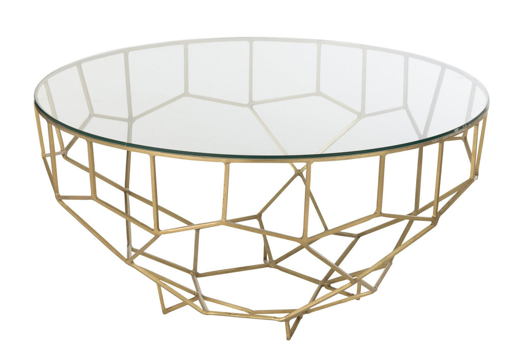 J-Line Tafel Moza Metaal/Glas Goud
