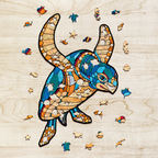 Eco Wood Art (EWA) Houten Legpuzzel Schildpad/ Turtle Size M, 2352, 39,5x28,3x0,5cm