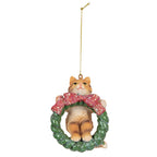 Kersthanger Kat 9 cm Bruin Kunststof