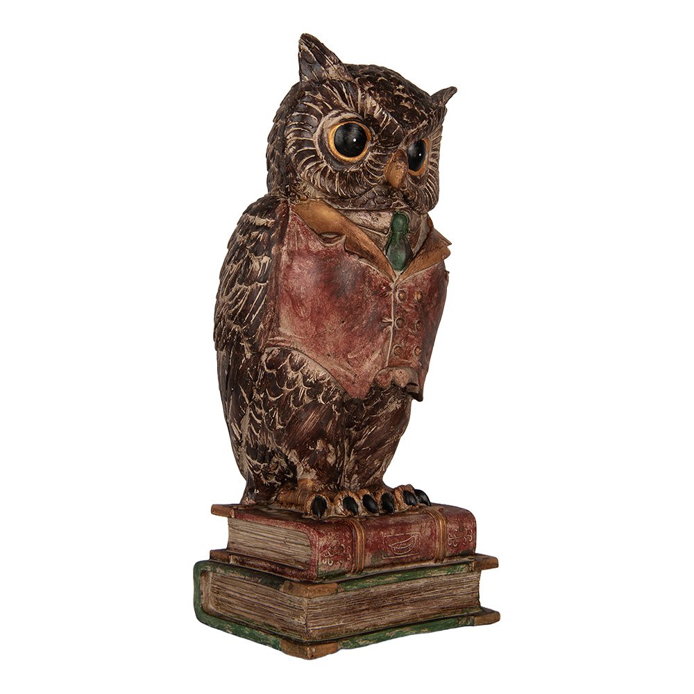 Spaarpot Uil 16x15x35 cm Bruin Kunststof