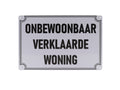 Onbewoonbaar Retro Wandbord 20x30