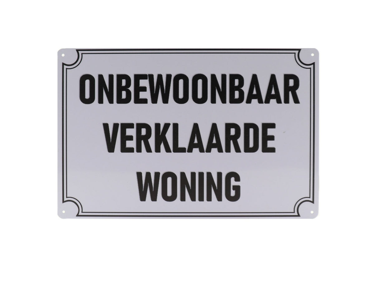 Onbewoonbaar Retro Wandbord 20x30