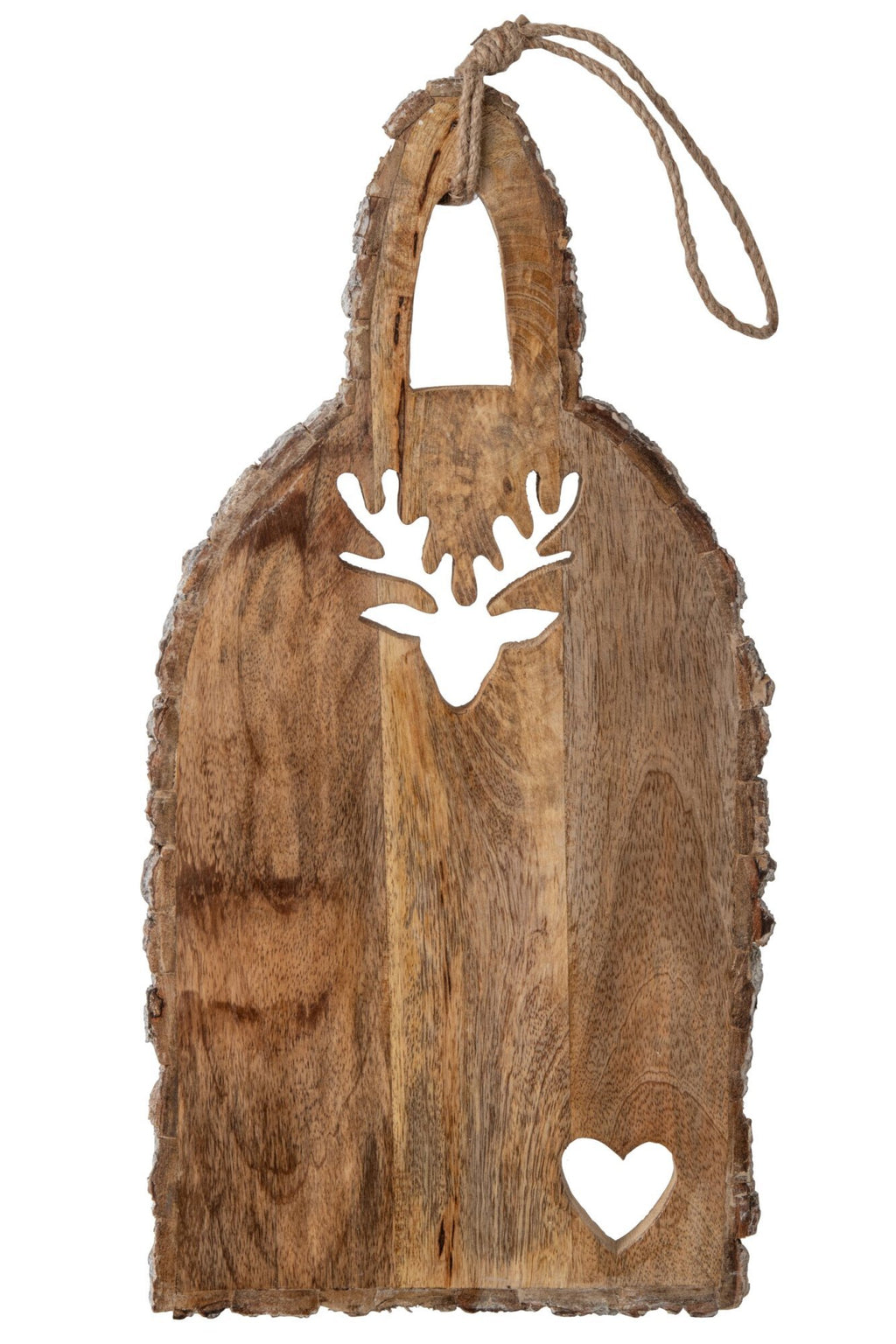 J-Line snijplank met schors - mangohout - naturel - L