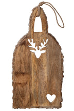 J-Line snijplank met schors - mangohout - naturel - L