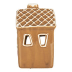 Gingerbread house met LED 8x8x12 cm Bruin Keramiek