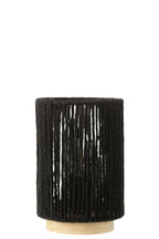 J-Line Lamp Led Cilinder Metaal/Katoen Zwart Large