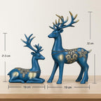 Harsrendierbeelden – Handgemaakte woondecoratiefiguren – Set van 2 blauw
