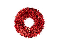 J-Line decoratie krans Sprankelend - polystyreen - rood - medium