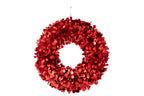 J-Line decoratie krans Sprankelend - polystyreen - rood - medium