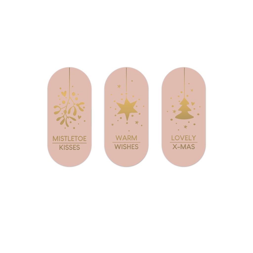 Kerst ovaaltjes - Cadeaustickers op rol - 500 stuks
