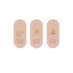 Kerst ovaaltjes - Cadeaustickers op rol - 500 stuks