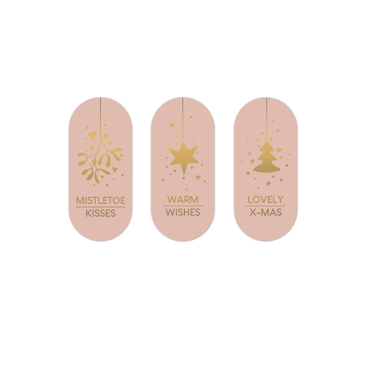 Kerst ovaaltjes - Cadeaustickers op rol - 500 stuks