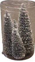 Kunst dennenboom glitter 4st 15/13/9cm zilver