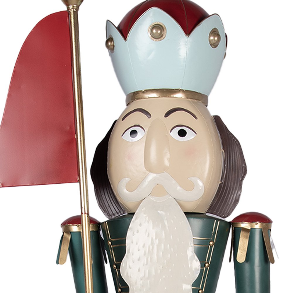 Kerstdecoratie Beeld Notenkraker 67x41x210 cm Groen Rood Metaal