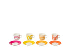 J-Line Set 4 Tassen + Schotel Doos Keramiek Mix Small