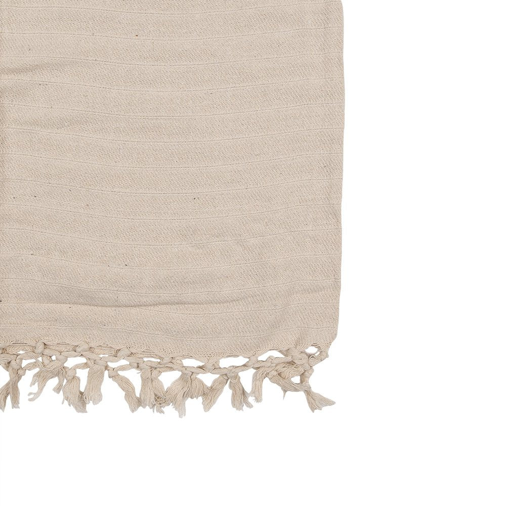 Plaid 125x150 cm Beige Katoen Streek Deken