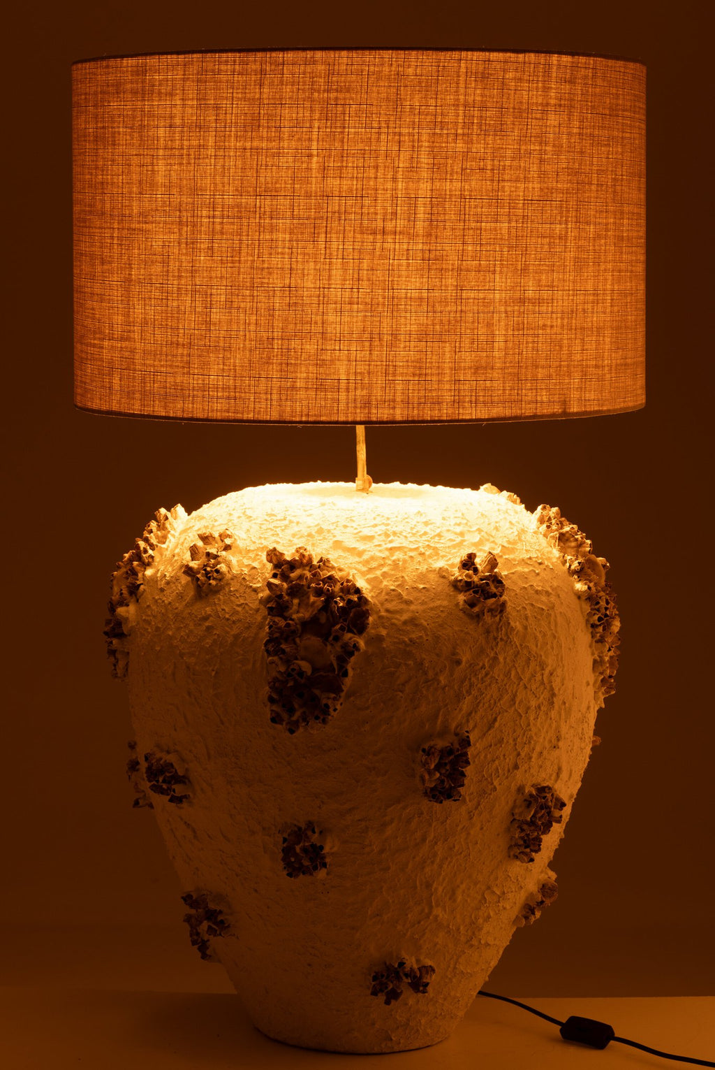 J-Line lamp + kap Jilly Terracotta - steen - wit/bruin